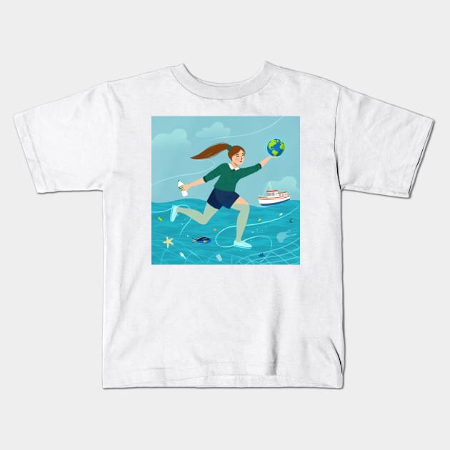 Clean the Seas Kids T-Shirt by Salty Siren Studios